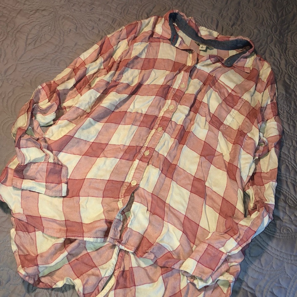 Size Large Lucky Brand High - Low Flannel
